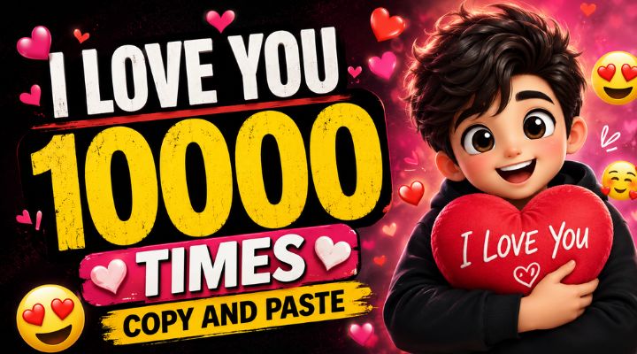 I love you 10000 times copy and paste with emojis